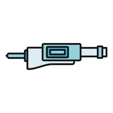 Jackhammer tool outlining construction work and demolition icon Stock Illustration