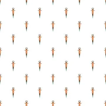 Jackhammer tool repeating pattern on white background Stock Illustration