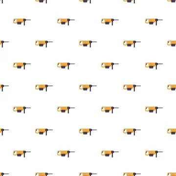 Jackhammer tools forming a seamless pattern on a white background 스톡 일러스트