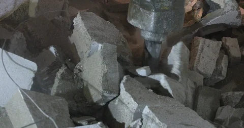 Jackhammer vs wall 2 Video stock 89854297