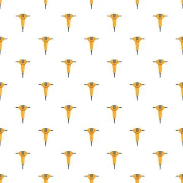 Jackhammers building and construction tools seamless pattern Stock Illustration