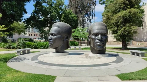 Jackie Robinson Memorial Statue Bust Pasadena California USA Stock-Footage 155370346