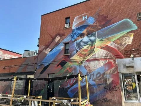 Jackie Robinson Mural Stockfoto's