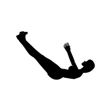 Jackknife sit up exercise workout silhouette Stock Illustration
