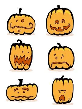 Jacko' lantern set Stock Illustration