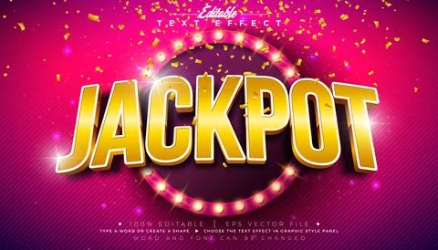 Jackpot 3D Text Effect Design Editable and Scalable Vector Graphic Style Effect Stock Illustration