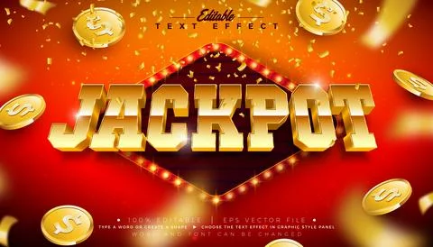 Jackpot 3D Text Effect Design Editable and Scalable Vector Graphic Style Ef.. Stock Illustration