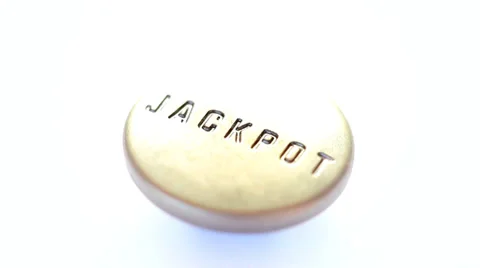 Jackpot button rotating on white background Stock Footage 35520937