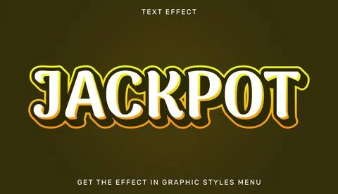 Jackpot editable text effect with 3d style Stock Illustration