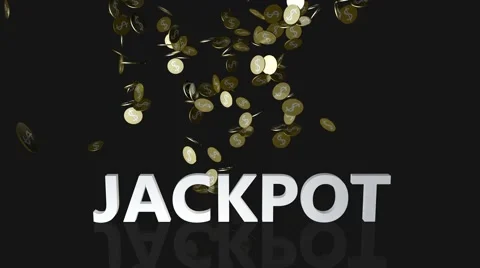 Jackpot with Falling Gold Coins Stock Footage
