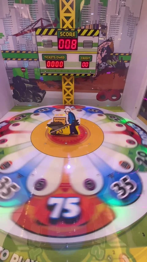 A Jackpot machine with construction worker icon in the middle. Stock Footage 322160396