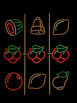 Jackpot machine neon Stock-Fotos