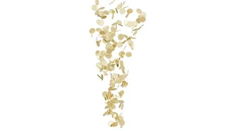 Jackpot or win concept. Coins flow. Explosion of coins on isolated background. 库存插图
