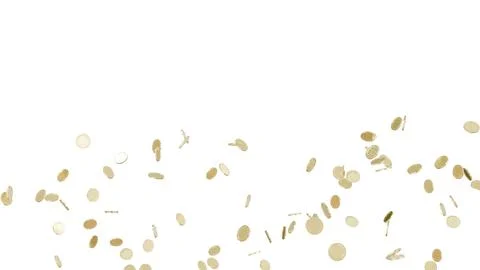 Jackpot or win concept. Coins explosion on isolated background. Stock-Illustration