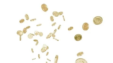 Jackpot or win concept. Coins explosion on isolate background. Stock Illustration