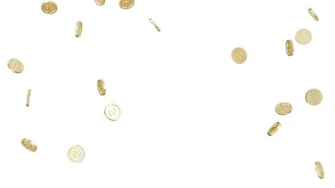 Jackpot or win concept.Coins rain on transparent background. イラスト素材