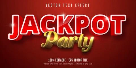 Jackpot prize style, editable text effect Stock Illustration