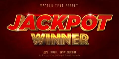 Jackpot prize style, editable text effect Stock Illustration