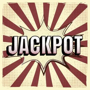 Jackpot retro poster, comic speech duddle blast. Vector illustration vintage 스톡 일러스트