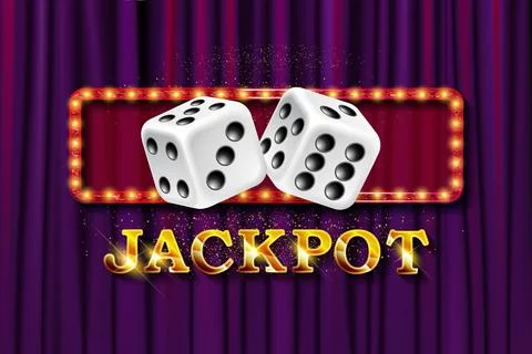 Jackpot sign with dice. Stock Illustration
