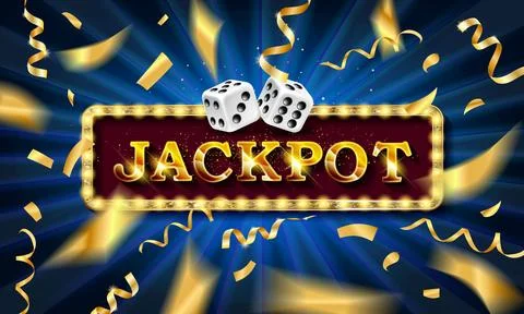 Jackpot sign with dice. Stock Illustration