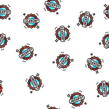 Jackpot slot game vector seamless pattern 스톡 일러스트