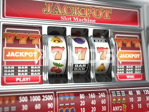 Jackpot on slot machine. Stock Illustration