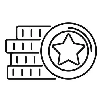 Jackpot token icon outline vector. Casino poker Illustrazione stock
