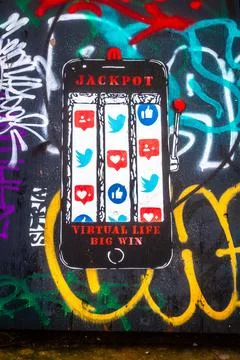 Jackpot - virtual life big win Stock Photos