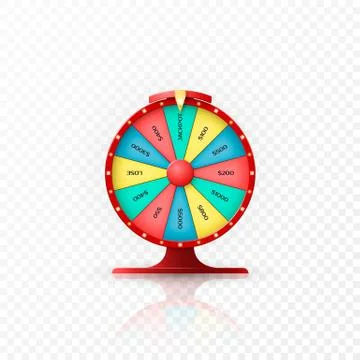 Jackpot win in the wheel of fortune. Wheel of fortune isolated on transparent Stock Illustration