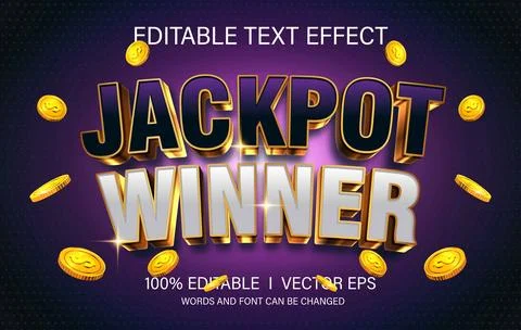 Jackpot winner 3d vector text effect with modern style design Stock Illustration