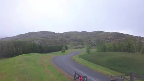 Jacks Point Hiking Track And Golf Course In The Rain - Queenstown - Drone 動画素材 248436786
