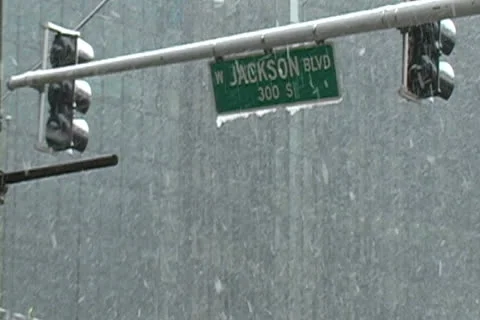 Jackson Boulevard In The Snow Video stock 22616744