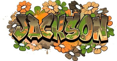 Jackson Graffiti Text Logotype Design Stock Illustration