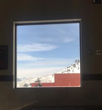 Jackson Hole scenery from inside Stock Photos