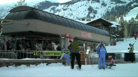 Jackson Hole Ski Resort Base Stock Footage 635984