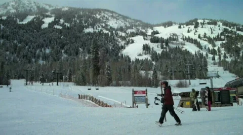 Jackson Hole Ski Resort Base Stock Footage 636006