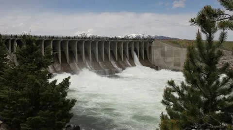 Jackson lake Dam Stock Footage 9306807