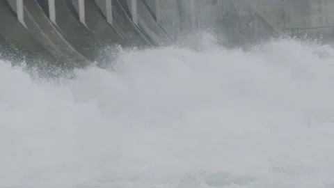 Jackson Lake Dam Slow Motion 3 Stock Footage 173348294