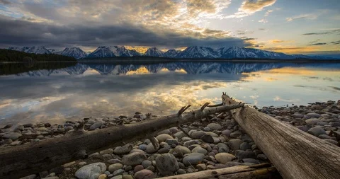 Jackson Lake Time Lapse Stock Footage 90878573
