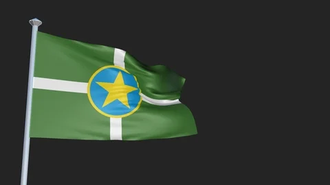 Jackson Mississippi - Loopable 3D flag animation with Alpha Channel and Trans 스톡 동영상 91046532