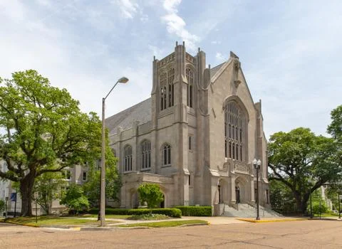 Jackson, MS / USA - April 23, 2019: First Baptist Church of Jackson, MS origi Stock Photos