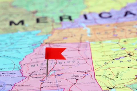 Jackson pinned on a map of USA Stock Photos