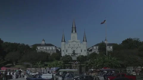 Jackson Square in New Orleans 01 with Flat Color Profile Stock Footage 47674248