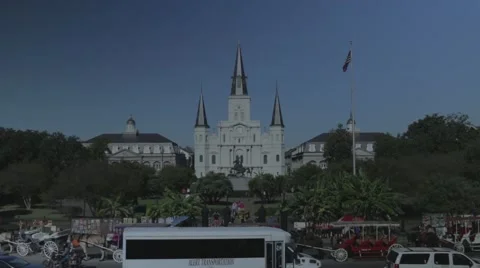 Jackson Square in New Orleans 04 with Flat Color Profile Stock Footage 47674385