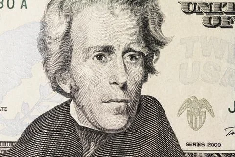 Jackson's portrait on dollar Stock Photos