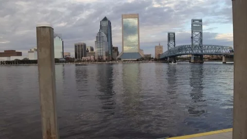 Jacksonvile Skyling Pier Stock Footage 329567569