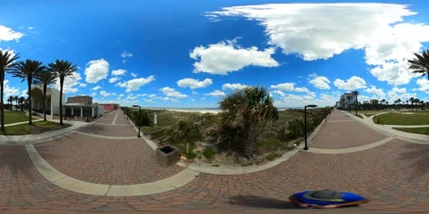 Jacksonville Beach FL closed due to Coronavirus Covid 19 shot with a 360 vr c Video stock 129960389