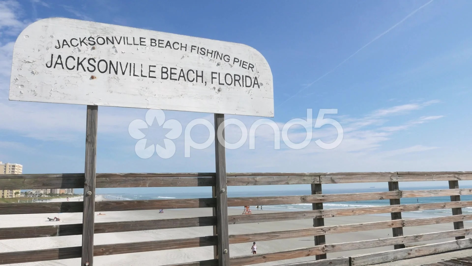 Jacksonville Beach, Florida Fishing Pier, Stock Video