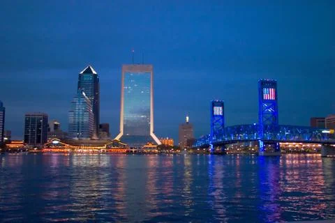 Jacksonville nightscape Stock Photos